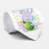 Cravate des oeufs et des fleurs de lapin de Pâques (Roulé)