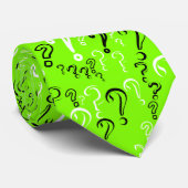 Cravate des points d'interrogation - Blanc, Noir,  (Roulé)