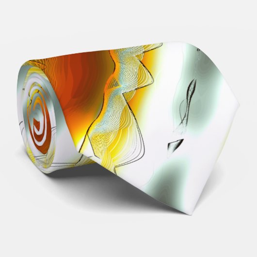 Cravate Des rayures abstraites scandaleuses en orange et g (Roulé)