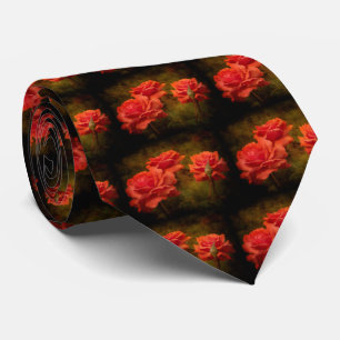 Cravate des Roses de Pêche Texturée