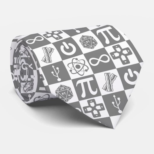 Cravate des symboles geeks (Roulé)