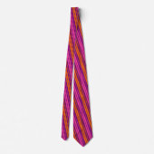 Cravate Design à rayures verticales rose orange violet (Dos)
