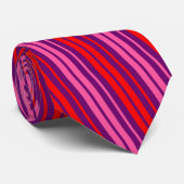 Cravate Design à rayures verticales rose rouge violet (Roulé)