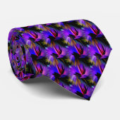 Cravate Design Abstrait Bleu Et Violet (Roulé)