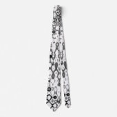 Cravate Design abstrait moderne blanc et noir (Devant)