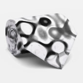 Cravate Design abstrait moderne blanc et noir (Roulé)