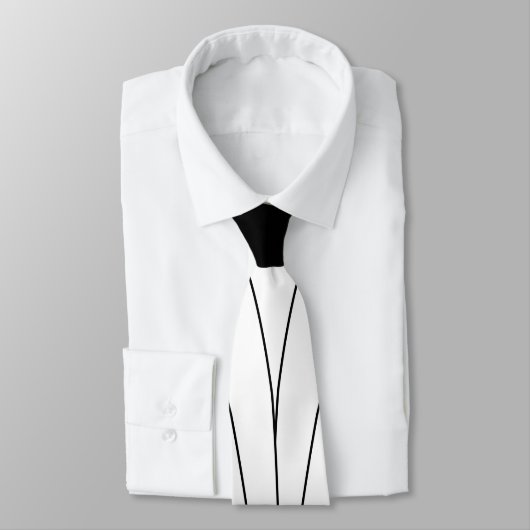 Cravate Design Art Déco Noir Et Blanc (Attaché)