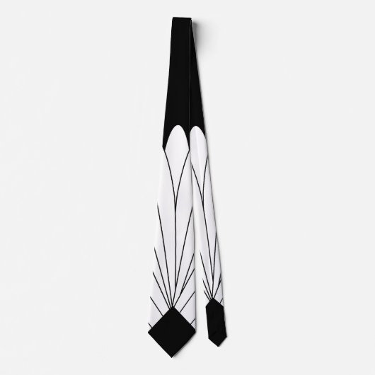 Cravate Design Art Déco Noir Et Blanc (Devant)