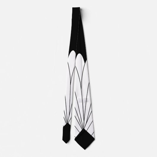 Cravate Design Art Déco Noir Et Blanc (Dos)