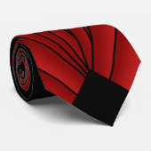 Cravate Design Art déco rouge (Roulé)