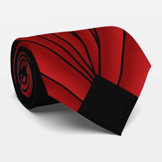 Cravate Design Art déco rouge (Roulé)