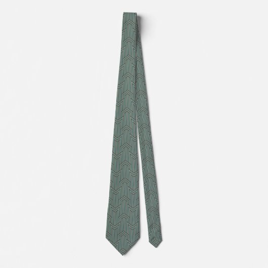 Cravate - Design Art Déco Vert (Devant)