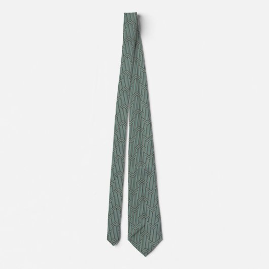 Cravate - Design Art Déco Vert (Dos)