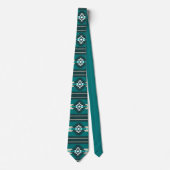 Cravate Design aztèque en couleur turquoise (Devant)