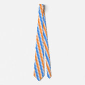 Cravate Design bandes verticales orange bleu blanc (Devant)