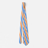 Cravate Design bandes verticales orange bleu blanc (Dos)