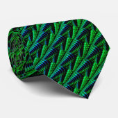 Cravate Design bleu vert néon Abstrait (Roulé)