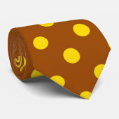Cravate Design Brown Pois jaune (Roulé)
