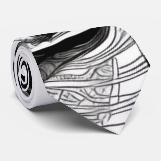 Cravate - Design crâne (Roulé)