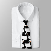 Cravate Design cygne blanc (Attaché)