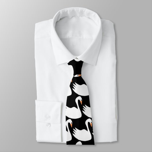 Cravate Design cygne blanc (Attaché)