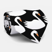 Cravate Design cygne blanc (Roulé)