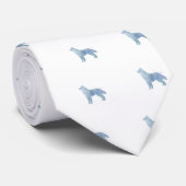 Cravate Design d'aquarelle sibérienne Husky (Roulé)