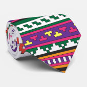 Cravate Design d'art populaire géométrique coloré avec fle (Roulé)