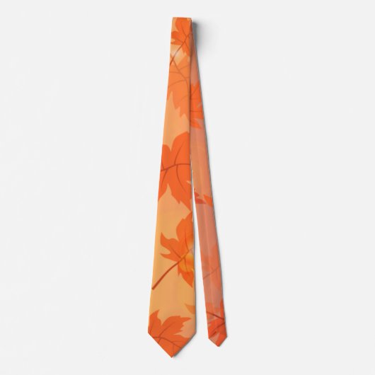 Cravate Design d'automne avec feuilles d'érable et effet b (Devant)