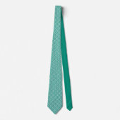 Cravate Design de clé grecque - turquoise et blanc (Devant)