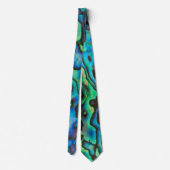 Cravate Design de coquillages d'ormeau bleu et vert (Dos)