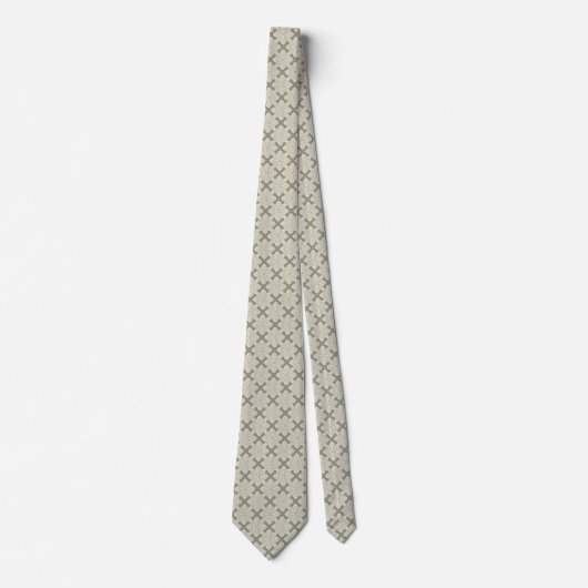 Cravate Design de fleurs vert Sage (Devant)