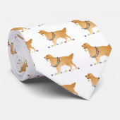 Cravate Design de Noël Golden Retrior (Roulé)