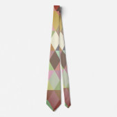 Cravate Design élégant Brown, vert et rose Motif diamant (Devant)