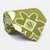 Cravate Design élégant Floral vert Unique Design Motif (Roulé)