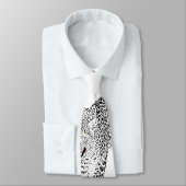 Cravate Design élégant noir et rose léopard animal blanc (Attaché)