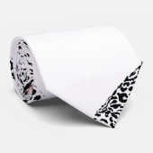 Cravate Design élégant noir et rose léopard animal blanc (Roulé)