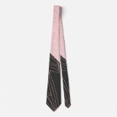 Cravate Design élégant rose en or bambou feuillage rose (Devant)