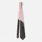 Cravate Design élégant rose en or bambou feuillage rose (Dos)