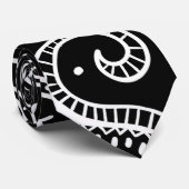 Cravate Design en cachemire noir et blanc (Roulé)