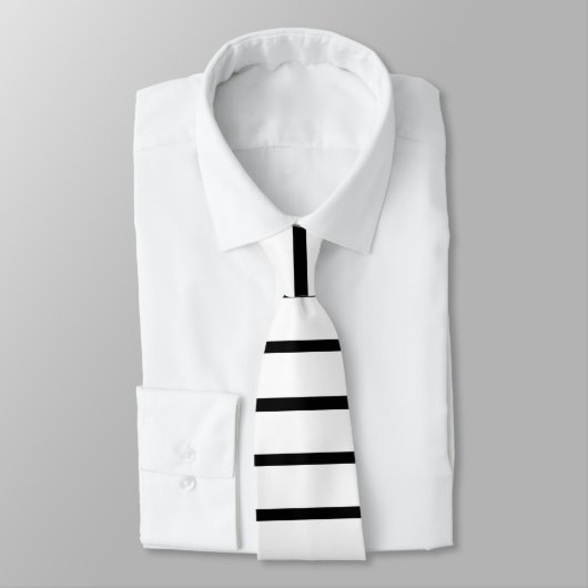 Cravate Design en rayures blanches et noires (Attaché)