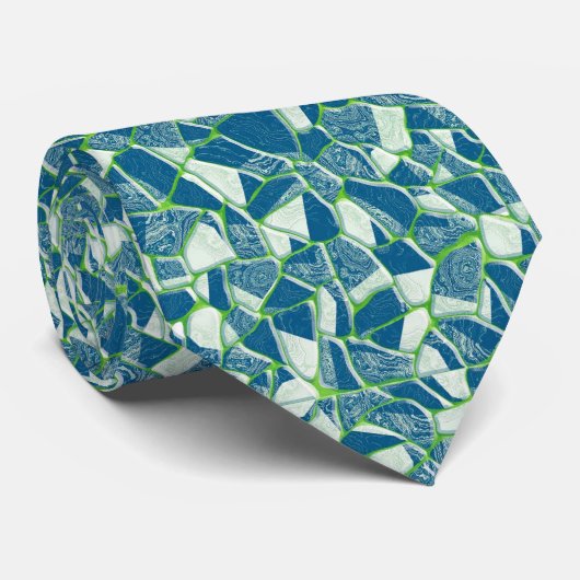 Cravate Design en verre turquoise bleu vert (Roulé)