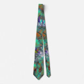 Cravate Design Floral Abstrait/ Turquoise, Royal Blue/Rust (Devant)