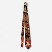 Cravate Design floral Brown et rouge rétro (Dos)