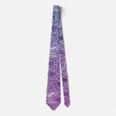 Cravate Design floral complexe dans les tons violets et bl (Devant)