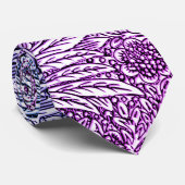 Cravate Design floral complexe dans les tons violets et bl (Roulé)