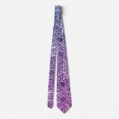 Cravate Design floral complexe dans les tons violets et bl (Dos)