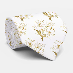 Cravate Design floral mariage d'or. Illustration Fleur