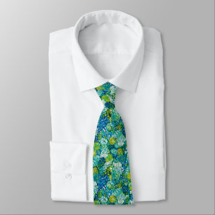 Cravate Design floral moderne et bleu Jubilant et vert