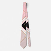 Cravate Design géométrique moderne Grilles d'or rose (Devant)
